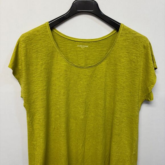 Eileen Fisher Cap Sleeve Tee T-Shirt Top Size Large D042 -18 - Picture 6 of 11